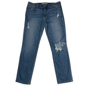 Joe’s Jeans Distressed Boyfriend Fit Mid Rise Medium Wash Denim Size 29